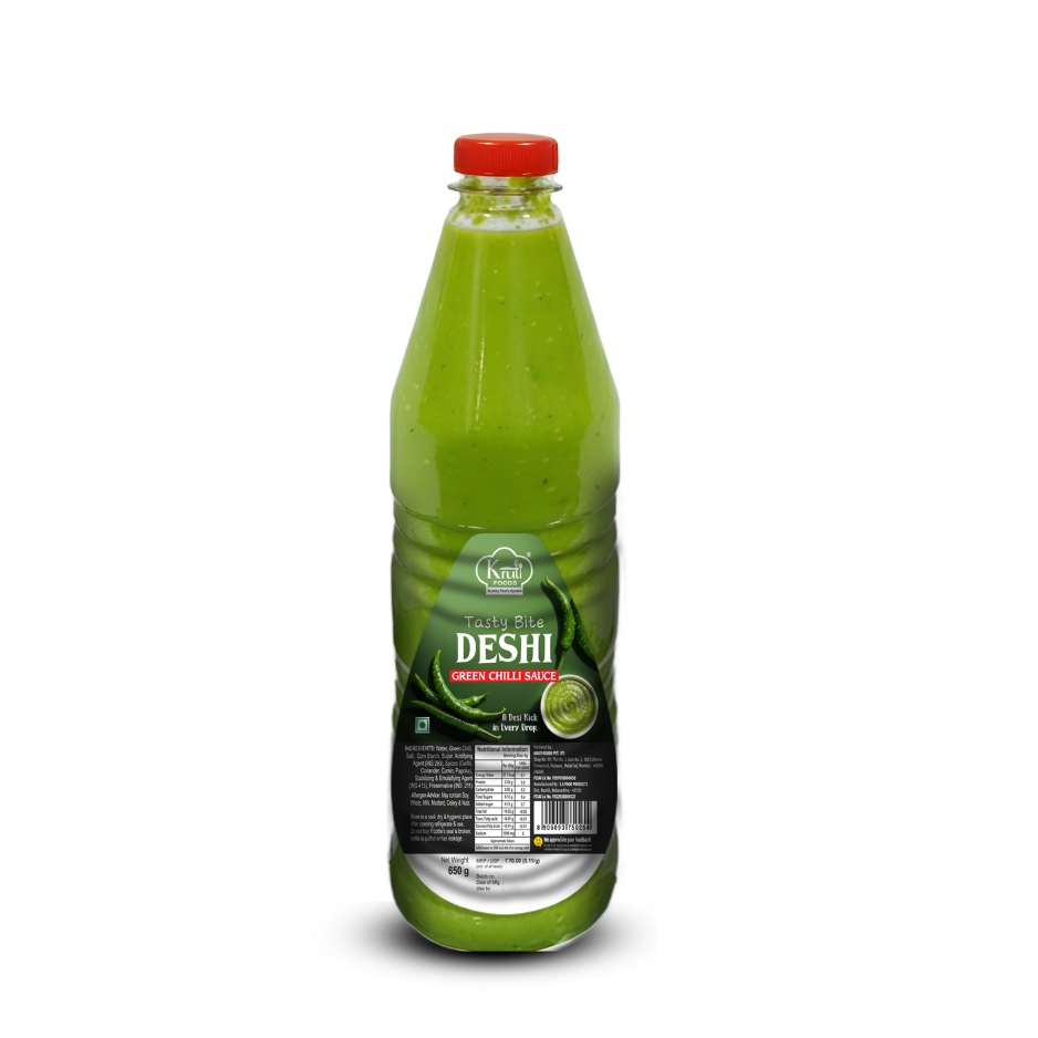KrutiFoods Green Chilli Sauce 650gm